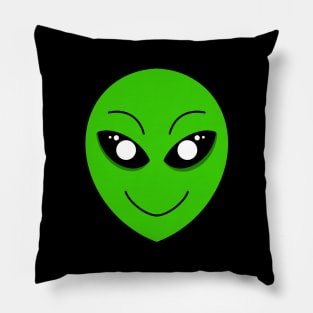 Alien Smiley Face Pillow