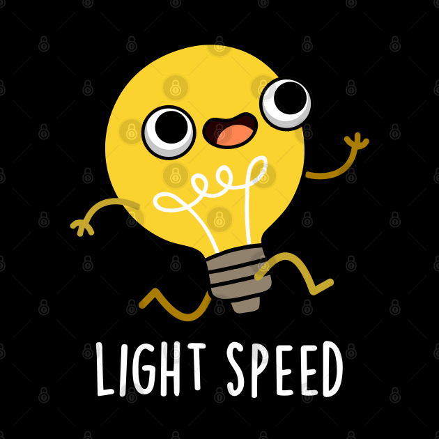 Light Speed Cute Running Bulb Pun by punnybone