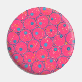 Circles Hot Pink pattern Pin