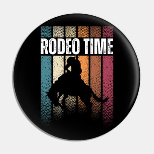 Rodeo Time Sunset Cowboy Pin