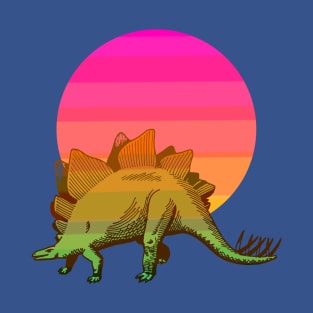 Stegosaurus at sunset T-Shirt