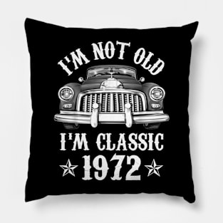 50 Year Old Vintage 1972 Classic Car 50th Birthday Gifts Pillow