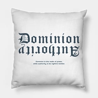 Dominion Authority Statue Blue Grey Modern Streetwear Graphic Design Pillow