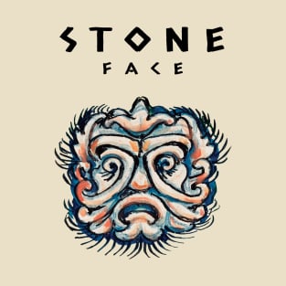 Stone Head Retro Sculpture Face T-Shirt