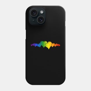 Gay Rainbow Hearts Row Phone Case