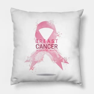 In October We Wear Pink Breast Cancer Awareness Survivor Pillow