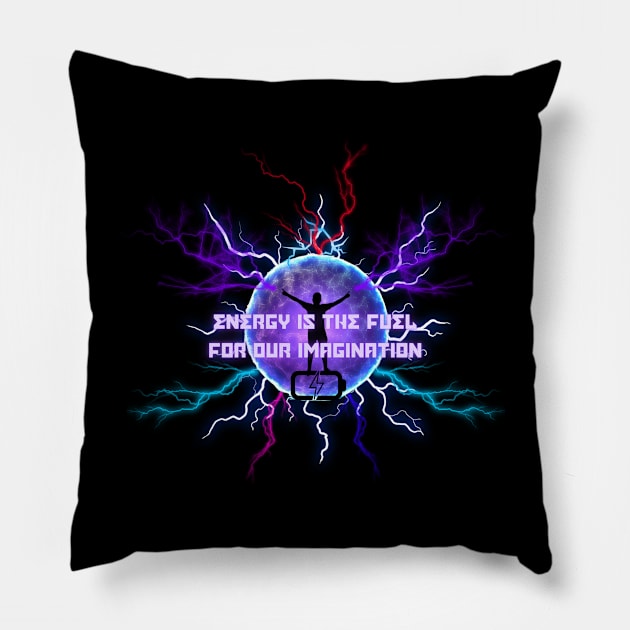 Spark of Imagination - energy of life Pillow by Smiling-Faces