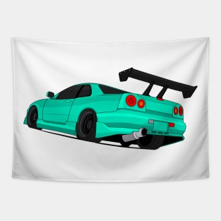 SKYLINE GTR R34 TURQUOISE Tapestry