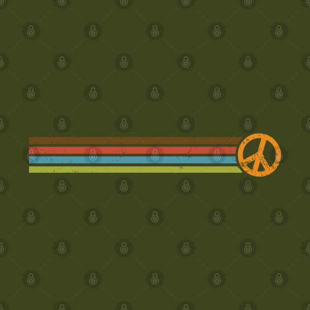 RETRO PEACE STRIPES - 70s Vintage Color Palette by Jitterfly