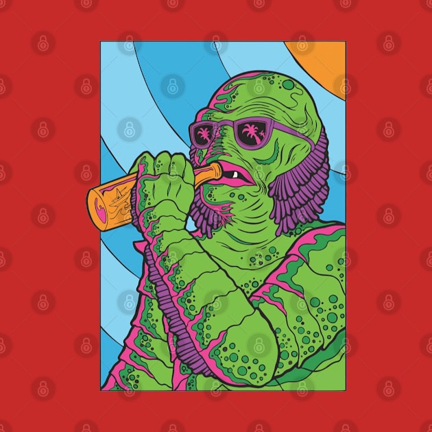 Gill-man Colorfull Art by rorokoto