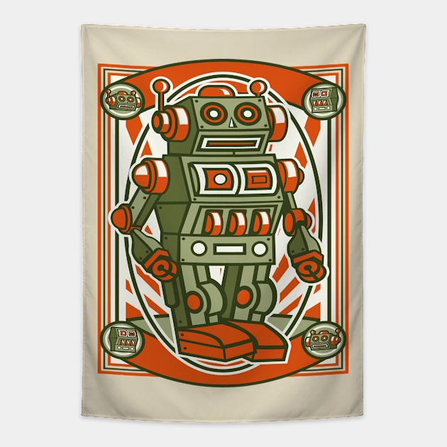 Vintage Robot Tapestry by CRD Branding