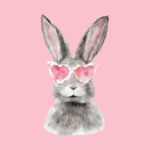 Smiling rabbit in heart-shaped glasses. by RulizGi