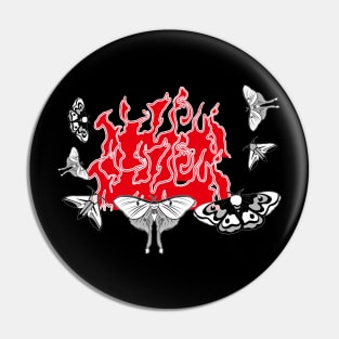 Moths Drawn to Flames Design Pin