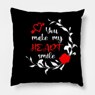 You make my heart smile, Valentine's day gift idea Pillow