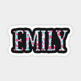 "Emily" Pink and Green Floral - Customizable Magnet