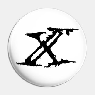 Dark and Gritty letter X from the alphabet Pin