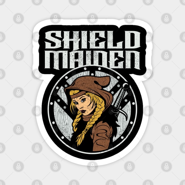 Shieldmaiden Viking Warrior Shield Maiden Magnet by RadStar