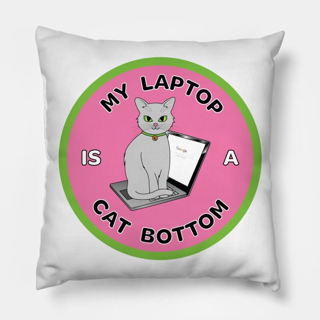 My Laptop is a Cat Bottom Pillow by christietempleton