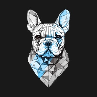 Blue Stripe Geometrical French Bulldog T-Shirt