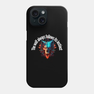 Angry wolf skull Phone Case