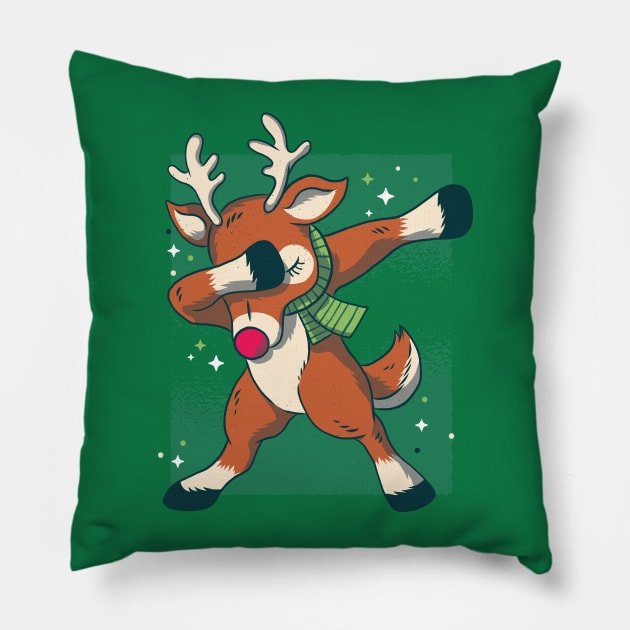 Reindeer Dabbin' Pillow by rjzinger