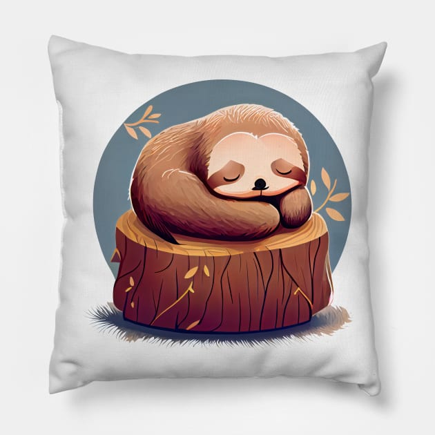 The relaxing sloth Pillow by lightsonfire