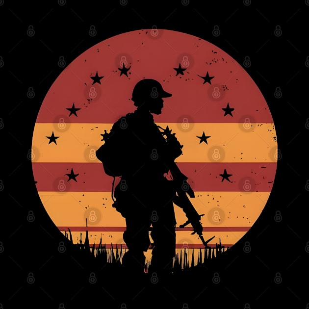 American Soldier Vintage Sunset by SimpliPrinter