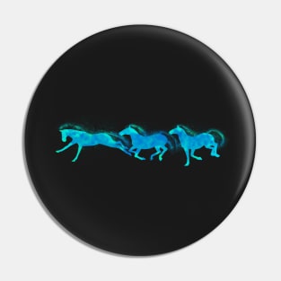 Aqua Horses Pin