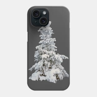 Frosty snow covered tree - winter spruce Phone Case