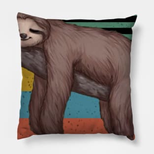 Do Not Hurry Be Happy Sloth Vintage Pillow