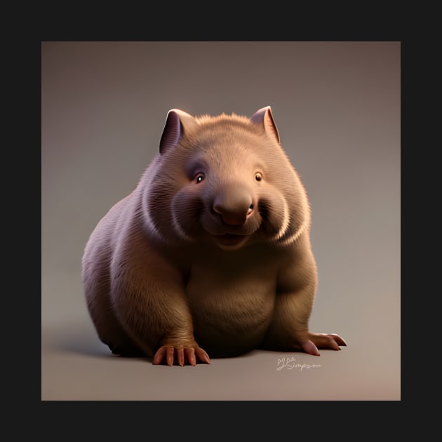 A very fat, cute, Wombat by J7Simpson