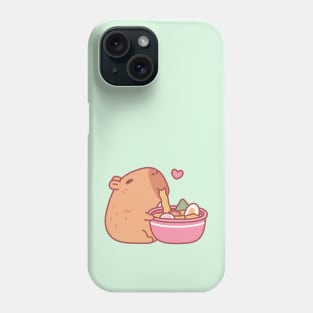 Cute Capybara Eating Ramen Phone Case