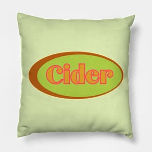 Retro Vintage Decal Design - Cider! Lime, Cerise, and Russet Style Pillow