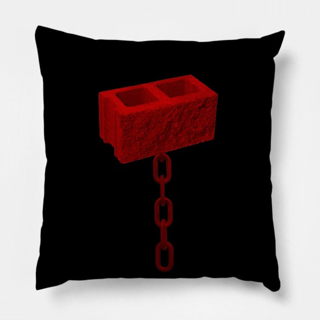 Red Blockchain Pillow by skyskull