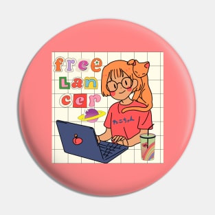 Cute Freelancer Pin