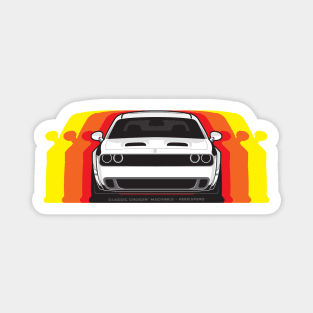 Dodge Challenger Hellcat BW red outline Magnet