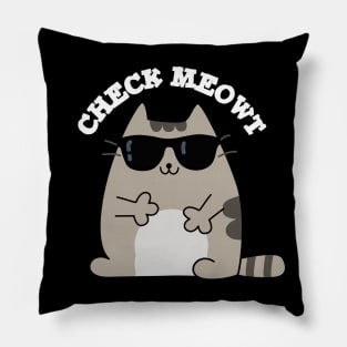 Check Meowt Cute Cool Cat Pillow