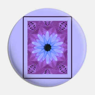 Abstract Blue Daisy Pin