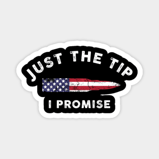 Just The Tip I Promise American Flag Gift Magnet