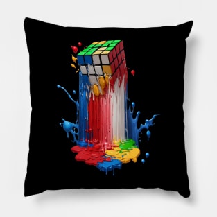Melting Rubiks Cube Pillow