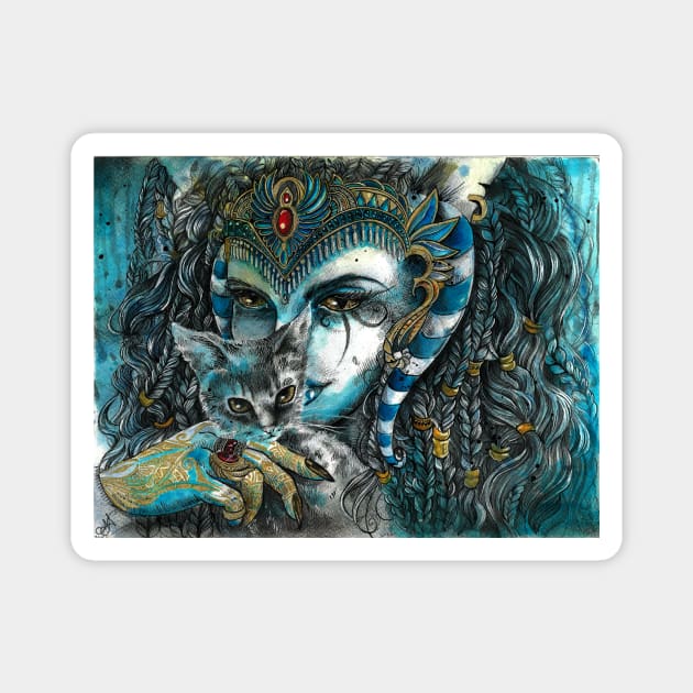 Goddess Bastet Magnet by mialaia