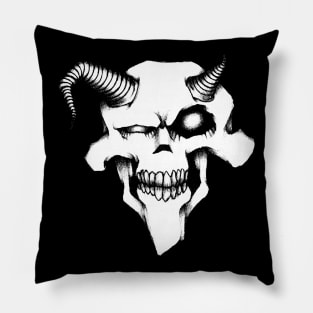 Sketch Devil Skull Tattoo Style Design Drawing Art Graphic Pillow