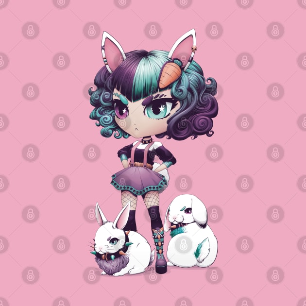 Cute Kawaii Chibi Bunny Girl by redappletees