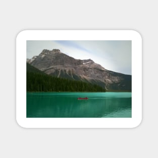 A Red Canoe on Emerald Lake Magnet