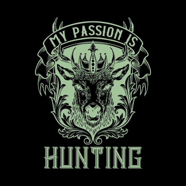 Hunter Illustration Deer Hunting Gifts by Foxxy Merch