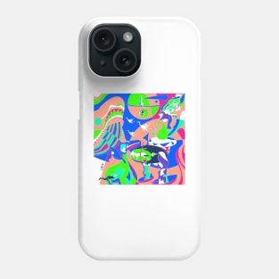 march of demons, fairies and ghost in the infernal bosch garden of delight ecopop art Phone Case