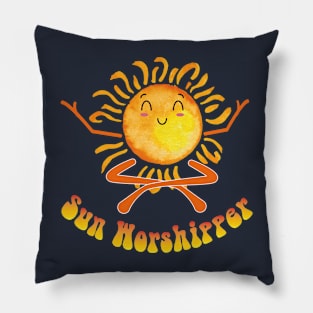 Sun Worshipper, summer design Pillow