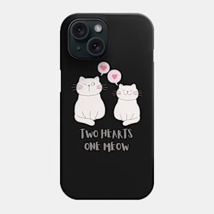 Two Hearts One Meow - Cat Phone Case