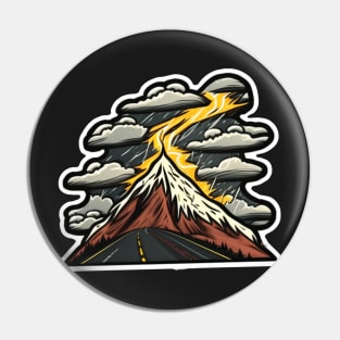 Road Ahead, Mountain Storm Sticker Pin