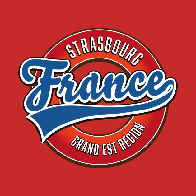 Strasbourg Grand Est region France retro logo. by nickemporium1